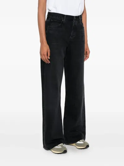 Frame High-waisted Jeans In Black