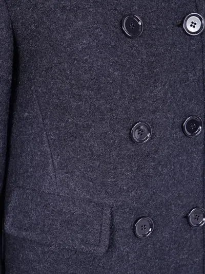 Aspesi Double-breasted Wool Coat In Blue