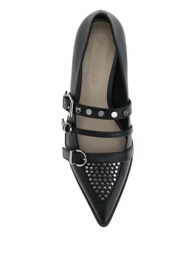 Pinko Studded Ballerinas In Black