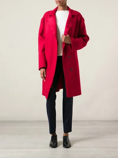 Lanvin Single Breasted Coat In Red