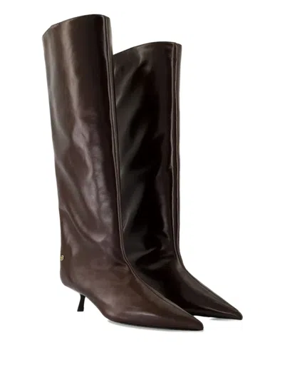 Anine Bing Hilda Pointed-toe Tall Boots In Brown