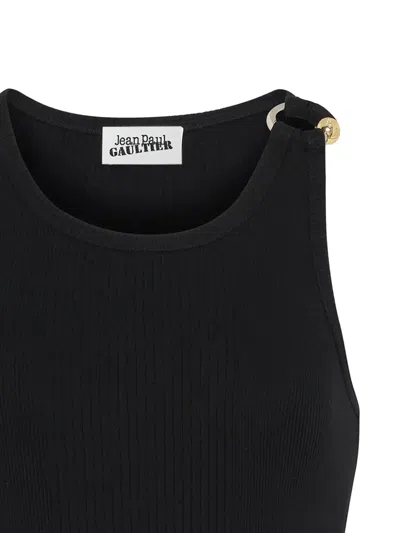 Jean Paul Gaultier Tank Top With Piercing In Black