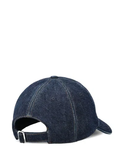 Givenchy Dark Blue Embroidered Logo Baseball Hat In Blue