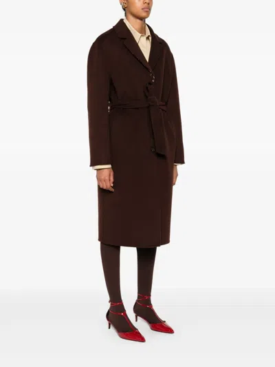 Gucci Womens Brown Pink Monogram-pattern Notch-lapel Wool Coat In Brown