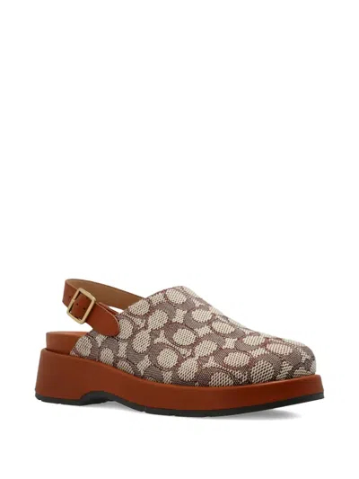Coach Sculpted C Platform Clog In Signature Textile Jacquard In Multi