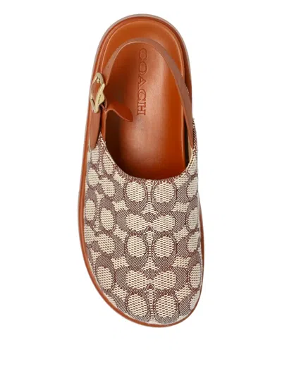 Coach Sculpted C Platform Clog In Signature Textile Jacquard In Multi