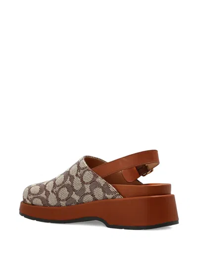 Coach Sculpted C Platform Clog In Signature Textile Jacquard In Multi