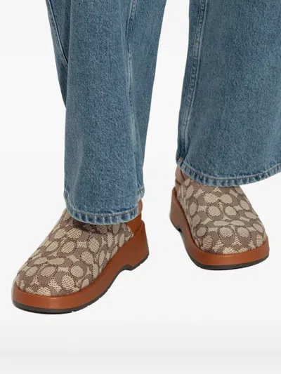 Coach Sculpted C Platform Clog In Signature Textile Jacquard In Multi