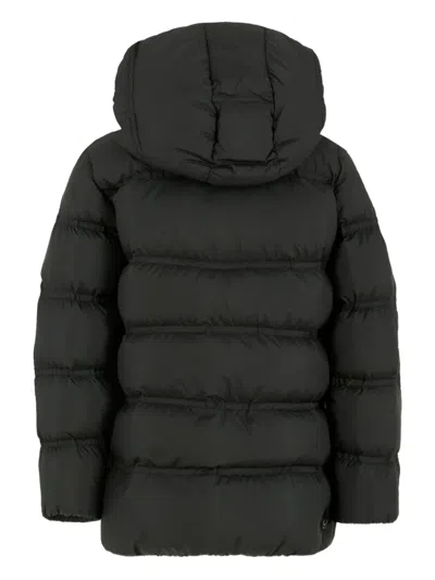 Colmar Black Down Jacket For Kids With Logo In Multi