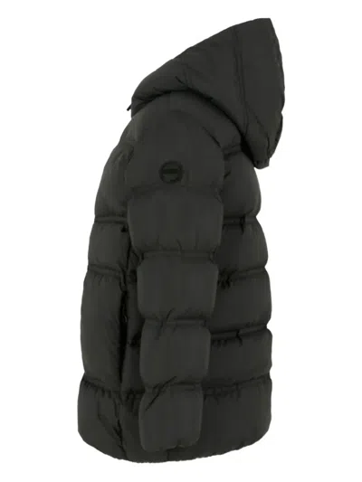 Colmar Black Down Jacket For Kids With Logo In Multi