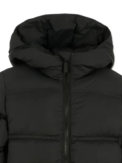 Colmar Black Down Jacket For Kids With Logo In Multi