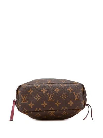 Pre-owned Louis Vuitton 2019 Monogram Noe Pouch Bucket Bag In Brown