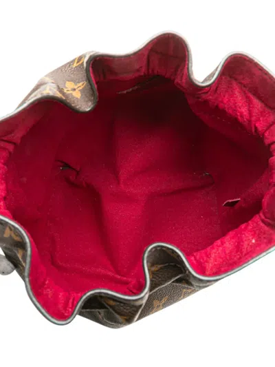 Pre-owned Louis Vuitton 2019 Monogram Noe Pouch Bucket Bag In Brown