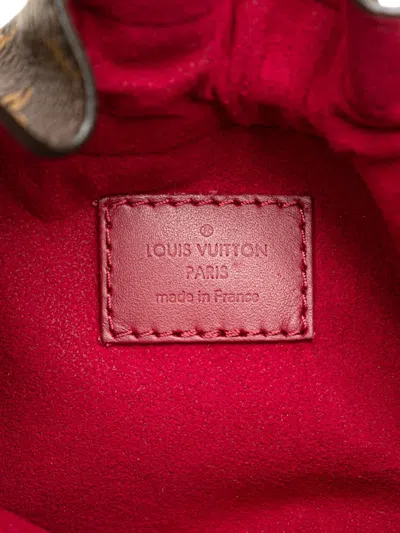 Pre-owned Louis Vuitton 2019 Monogram Noe Pouch Bucket Bag In Brown