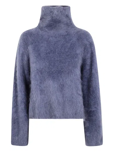 Lisa Yang The Floren High-neck Brushed Sweater In Blue