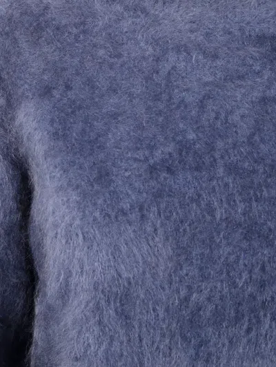 Lisa Yang The Floren High-neck Brushed Sweater In Blue