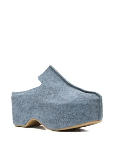 Jw Anderson Platform Suede Clogs In Blue
