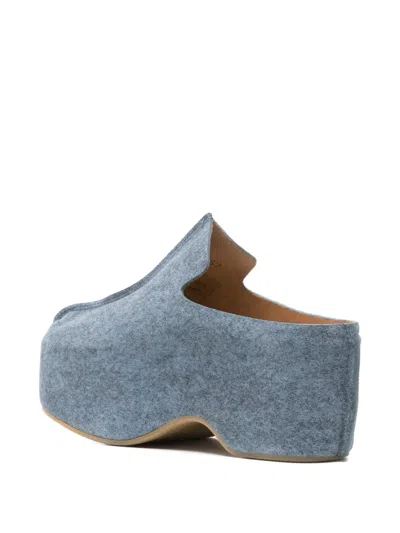 Jw Anderson Platform Suede Clogs In Blue