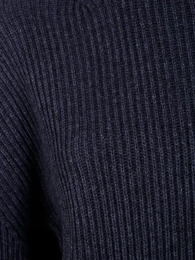 Semicouture Turtleneck Long-sleeved Sweater In Blue