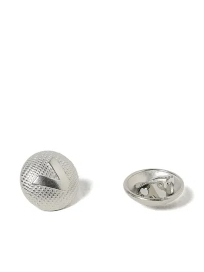 V字纽扣黄铜耳环