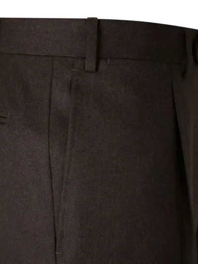 Canali Pressed-crease Trousers In Brown