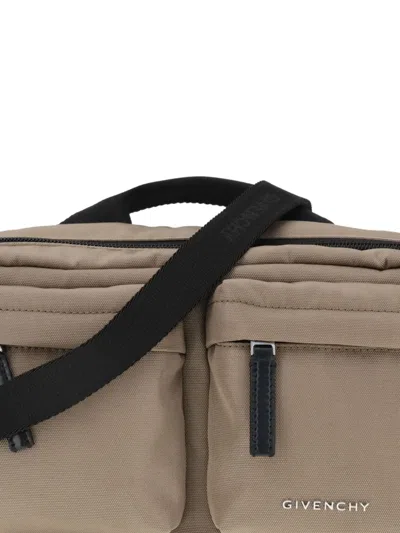 Givenchy Essential U Double-pocket Belt Bag In Brown