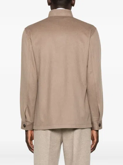 Tagliatore Patch-pocket Button-front Jacket In Brown