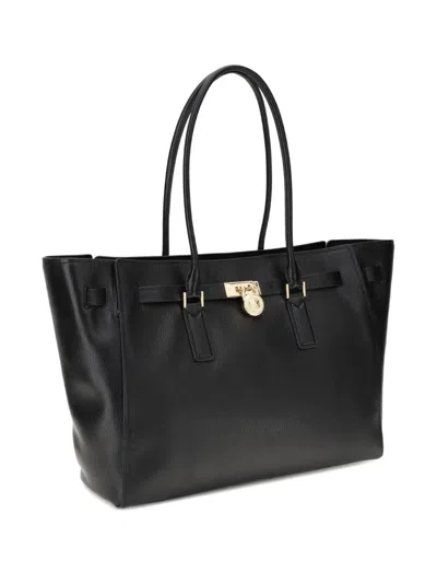 Michael Kors Hamilton Moderne Large Leather Tote Bag In Black