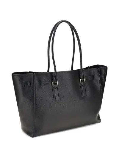 Michael Kors Hamilton Moderne Large Leather Tote Bag In Black