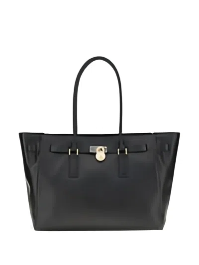 Michael Kors Hamilton Moderne Large Leather Tote Bag In Black