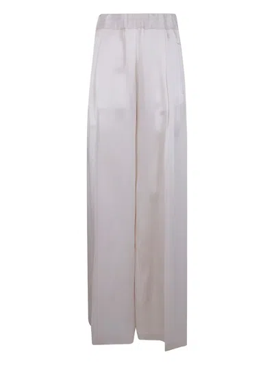 Semicouture Jhonny Wide Leg Trousers Side Pockets In White