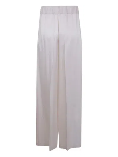 Semicouture Jhonny Wide Leg Trousers Side Pockets In White