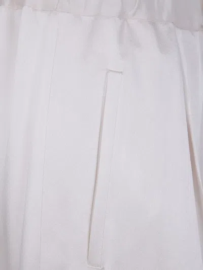 Semicouture Jhonny Wide Leg Trousers Side Pockets In White