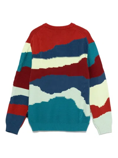 Ps By Paul Smith Mountains Abstract-pattern Cotton Sweater In Multi