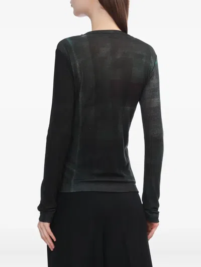 Y's Printed Long-sleeve T-shirt In Green