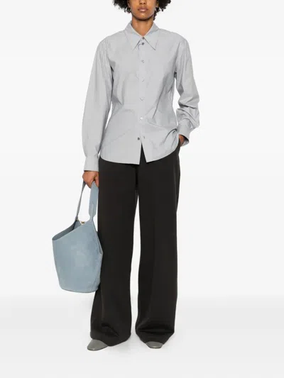 Lemaire Wool And Cotton-blend Wide-leg Pants In Black