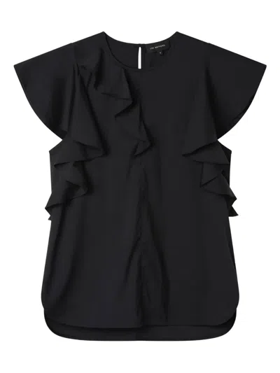 Lee Mathews Ella Ruffle-detail Blouse In Blue