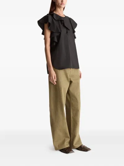 Lee Mathews Ella Ruffle-detail Blouse In Blue