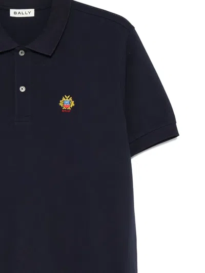 Bally Cotton Logo Piquet Polo In Blue