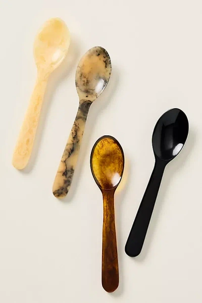Anthropologie Mignon Resin Teaspoons, Set Of 4 In Multi