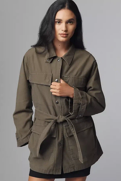Closed Utility Parka Coat Jacket In Green