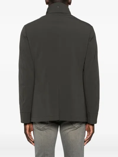 Montecore Double-breasted Zip-front Jacket In Gray