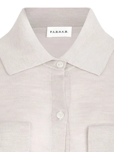 P.a.r.o.s.h Buttoned Patch-pocket Cardigan In Neutral
