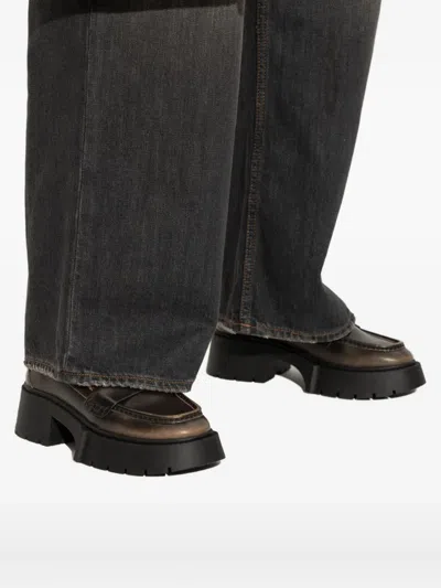 Coach Leah Logo-plaque Loafers In Black