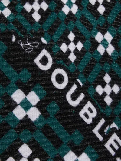 La Doublej Geometric-pattern Cape In Green