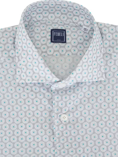 Fedeli Floral-pattern Shirt In Gray