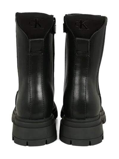 Calvin Klein Elastic-panel Zip-front Boots In Black
