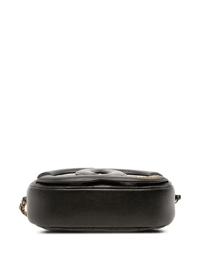 Pre-owned Chanel 2019 Cc Quilted Lambskin Coco Midnight Camera Bag Crossbody Bag In Black