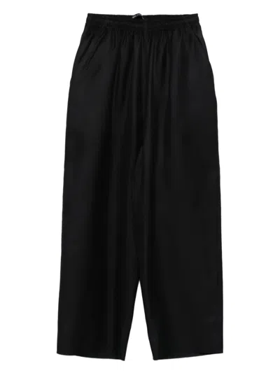 Sofie D'hoore Elastic-waist Silk Trousers In Black
