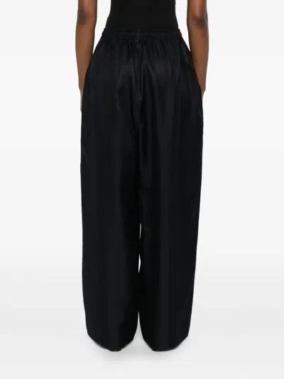 Sofie D'hoore Elastic-waist Silk Trousers In Black